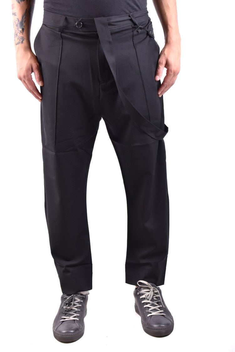 Isabel Benenato Relaxed Wide-Leg Trousers With Unique Strap Detail