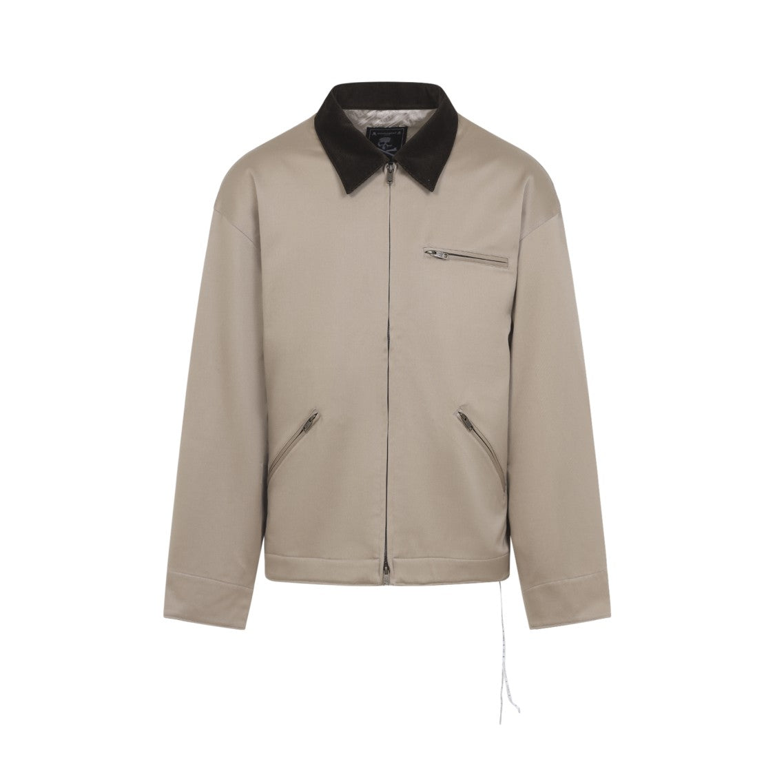 Mastermind Japan Sand Beige Cotton Aviator Jacket With Velvet Collar