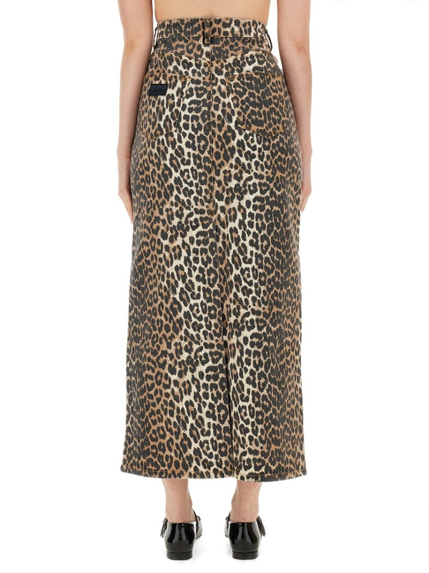 Ganni Skirt With Maxi Slit