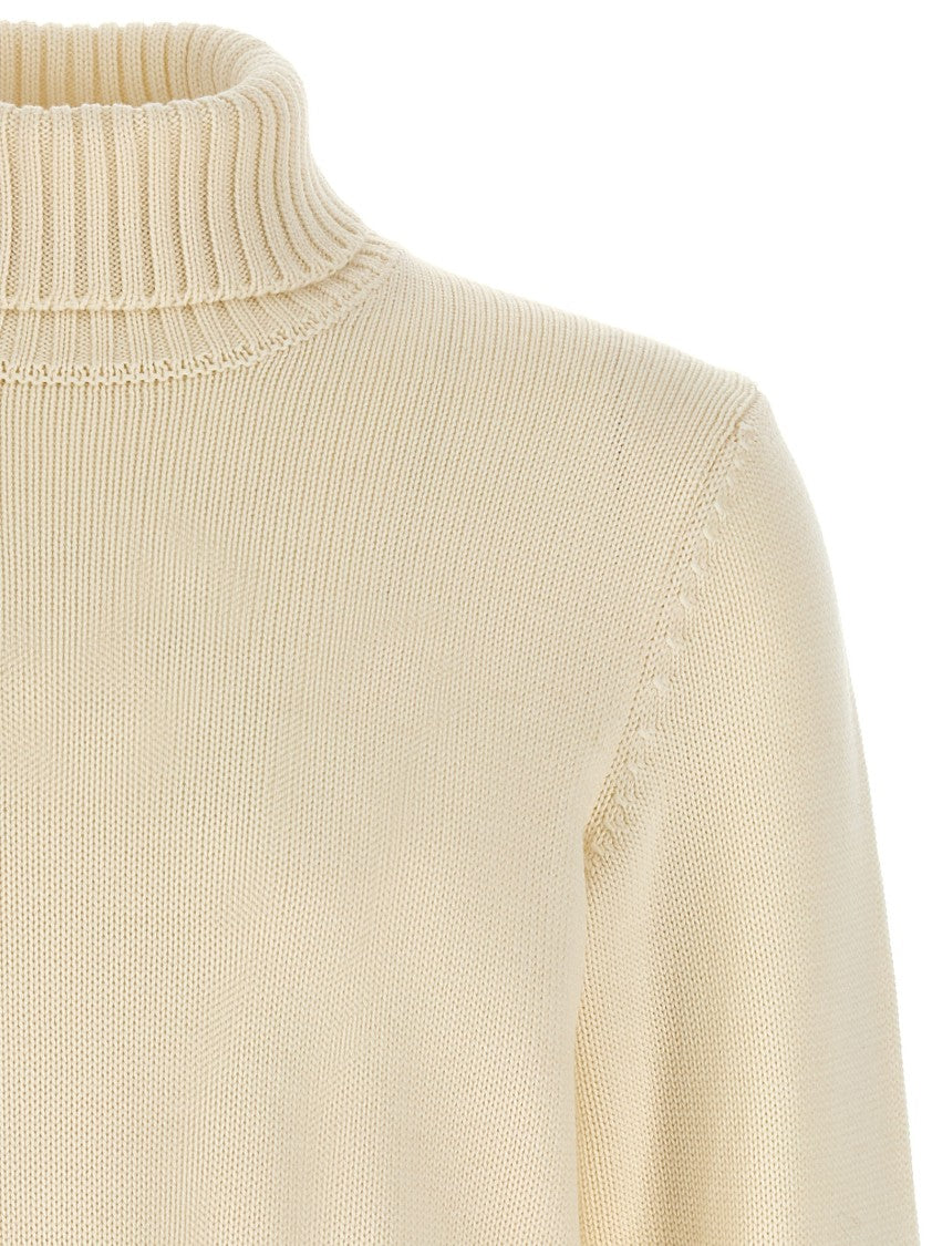 Zanone Wool Sweater With Turned-Up Turtleneck And Ribbed Detailing