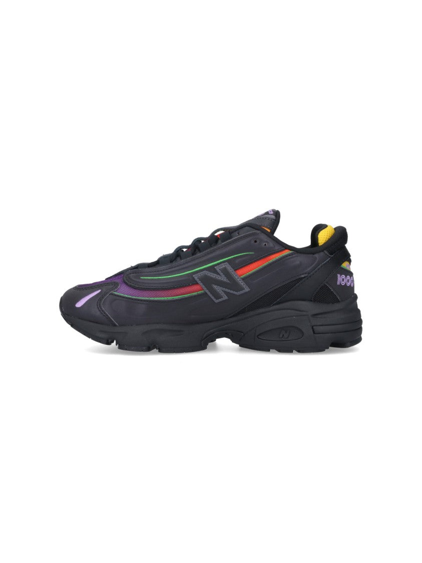 New Balance Black Mesh Sneakers With Multicolor Details