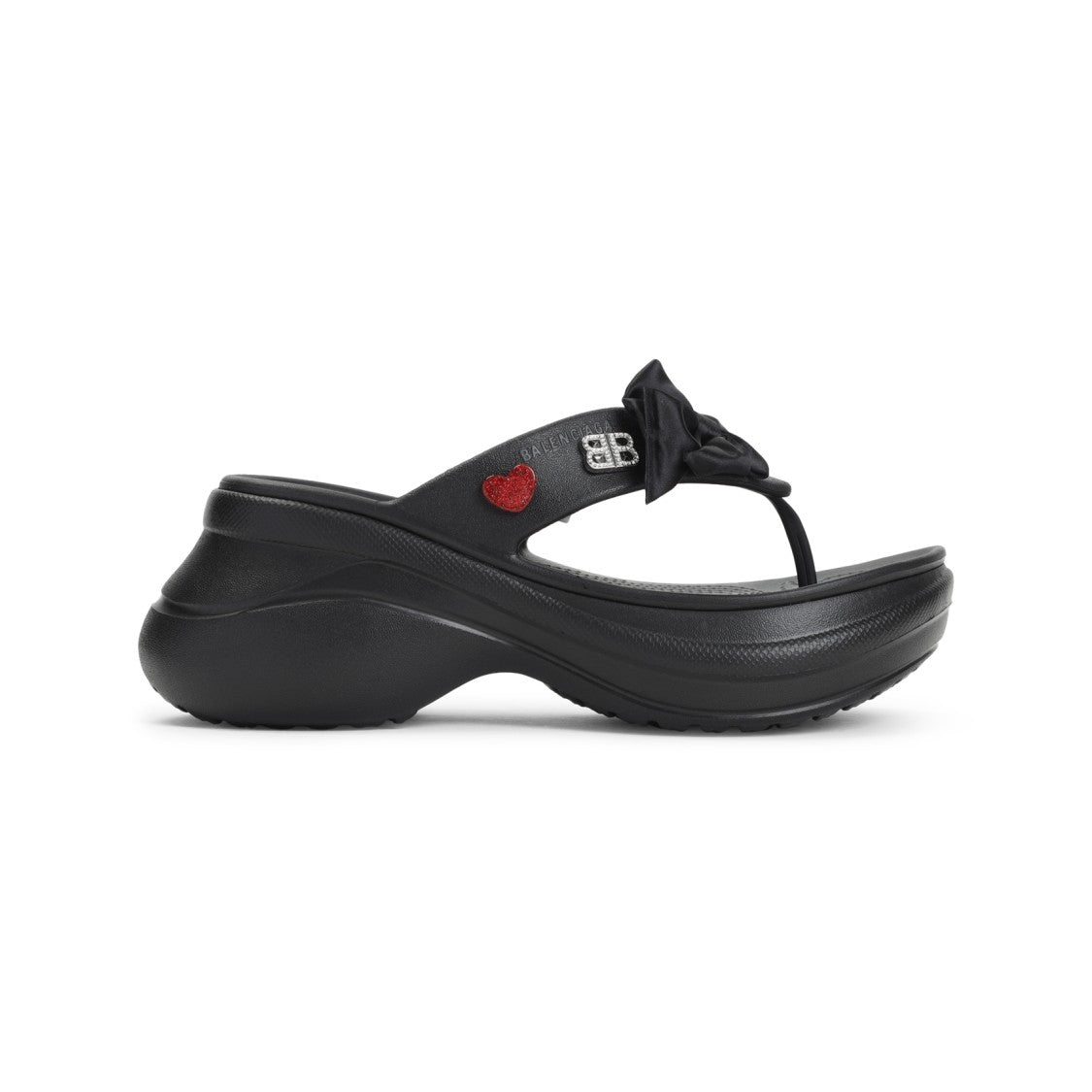 Balenciaga Rubber Sandals With Playful Heart Embellishments