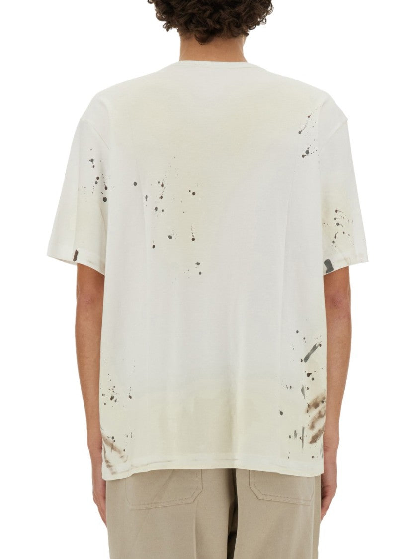 Helmut Lang Relaxed-Fit T-Shirt With Unique Splatter Print