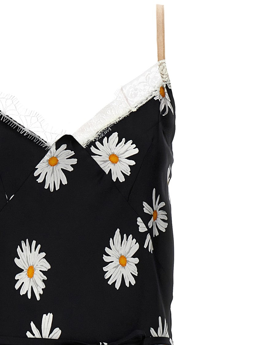 Moschino Silk Dress With Margherite Floral Print