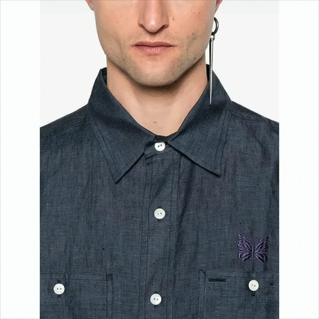 Needles Long Sleeve Casual Shirt With Classic Collar