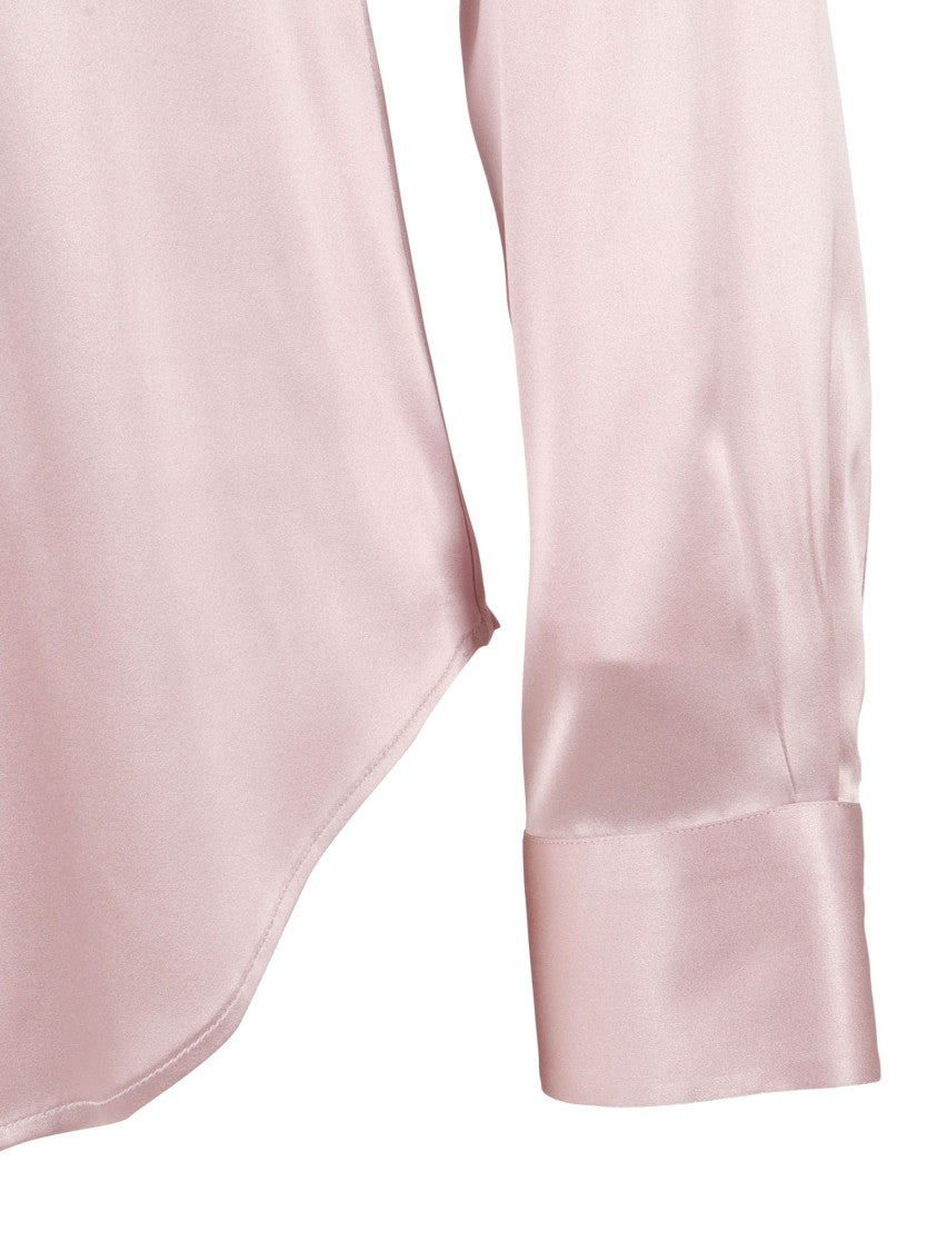 Mazzarelli Camicie Silk Blend Blouse With Classic Collar