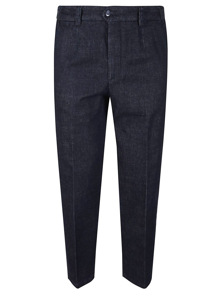 Briglia Tailored Blue Trousers With Subtle Texture