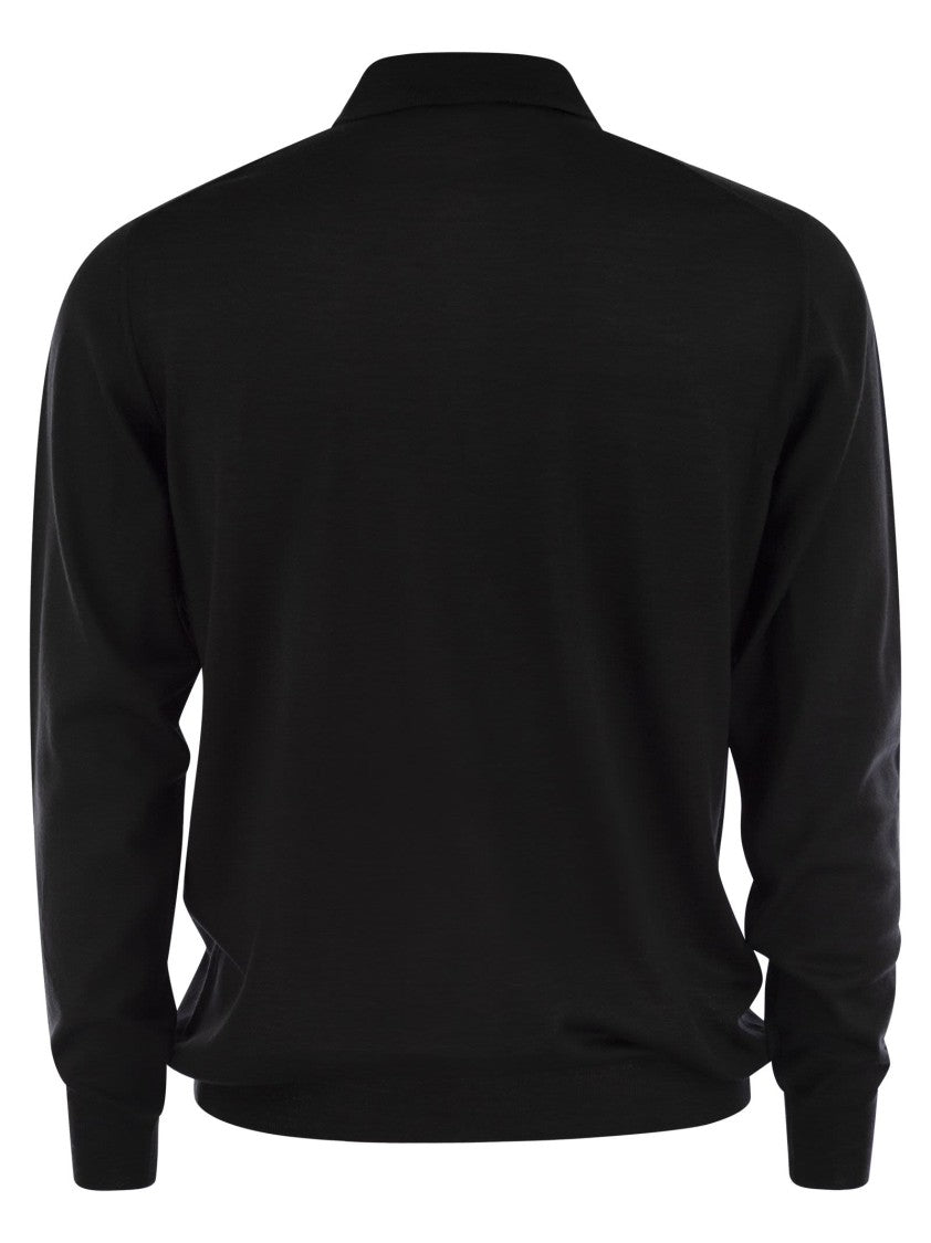 Fedeli Three-Button Virgin Wool Polo Shirt
