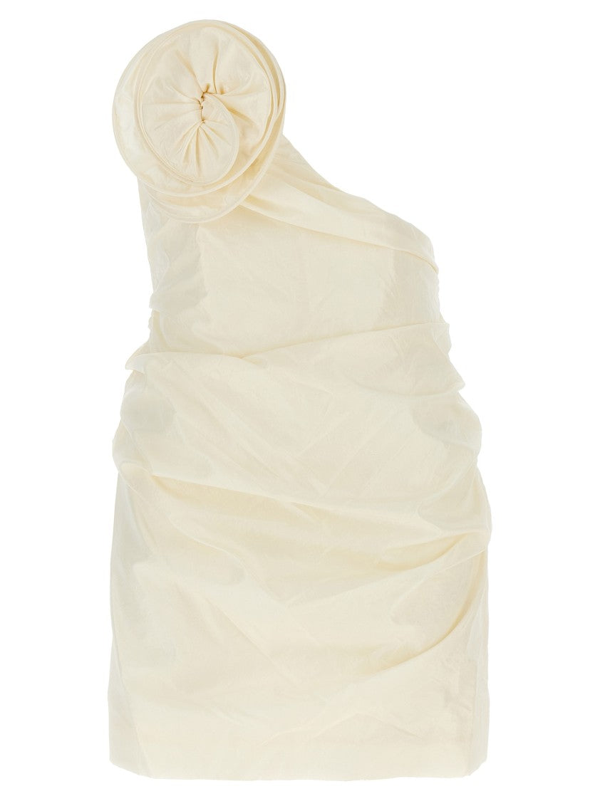 Magda Butrym Asymmetric Off-The-Shoulder Silk Taffeta Dress