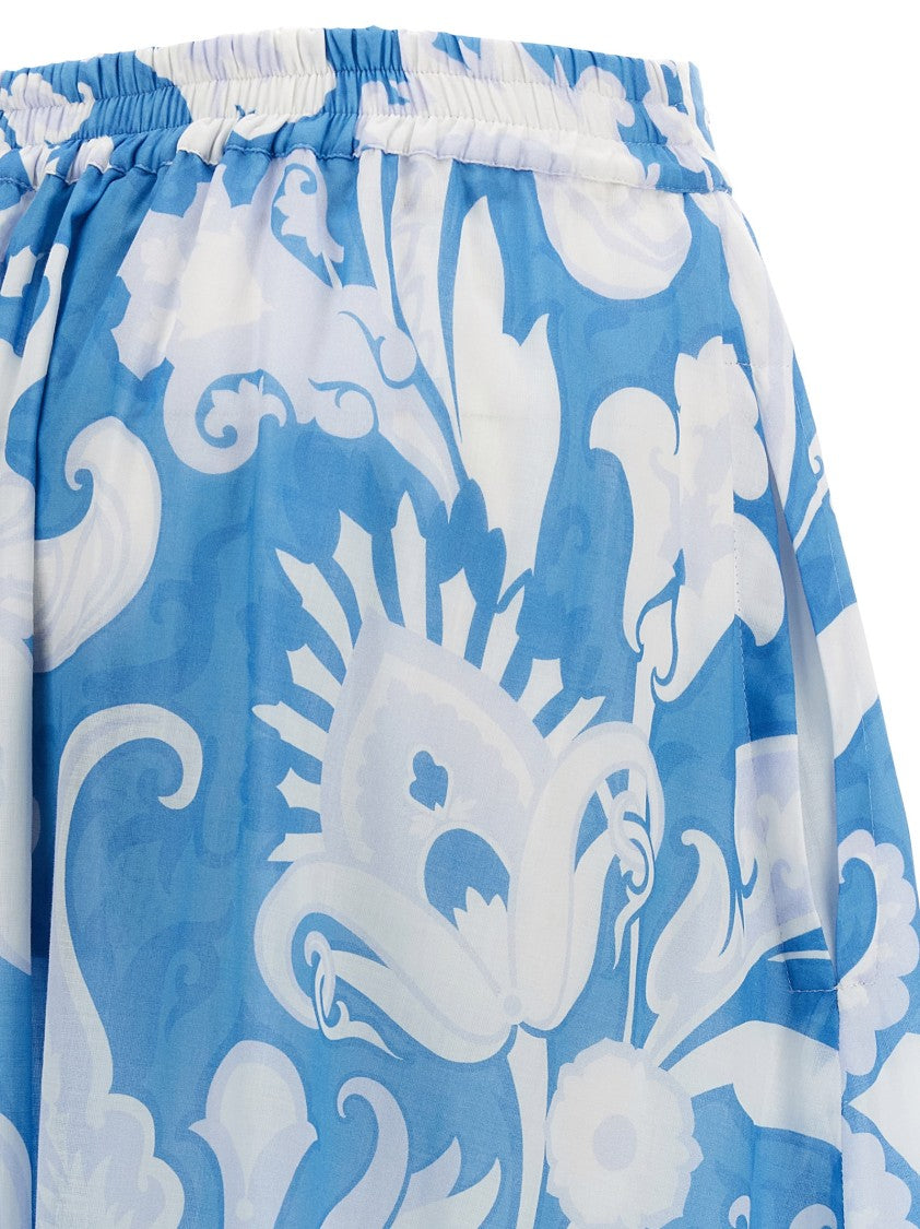 Etro Vibrant Floral Maxi Skirt With Elastic Waistband