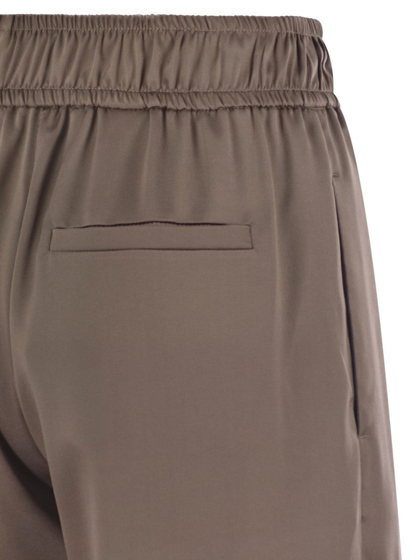 Brunello Cucinelli Track Trousers In Stretch Silk Satin