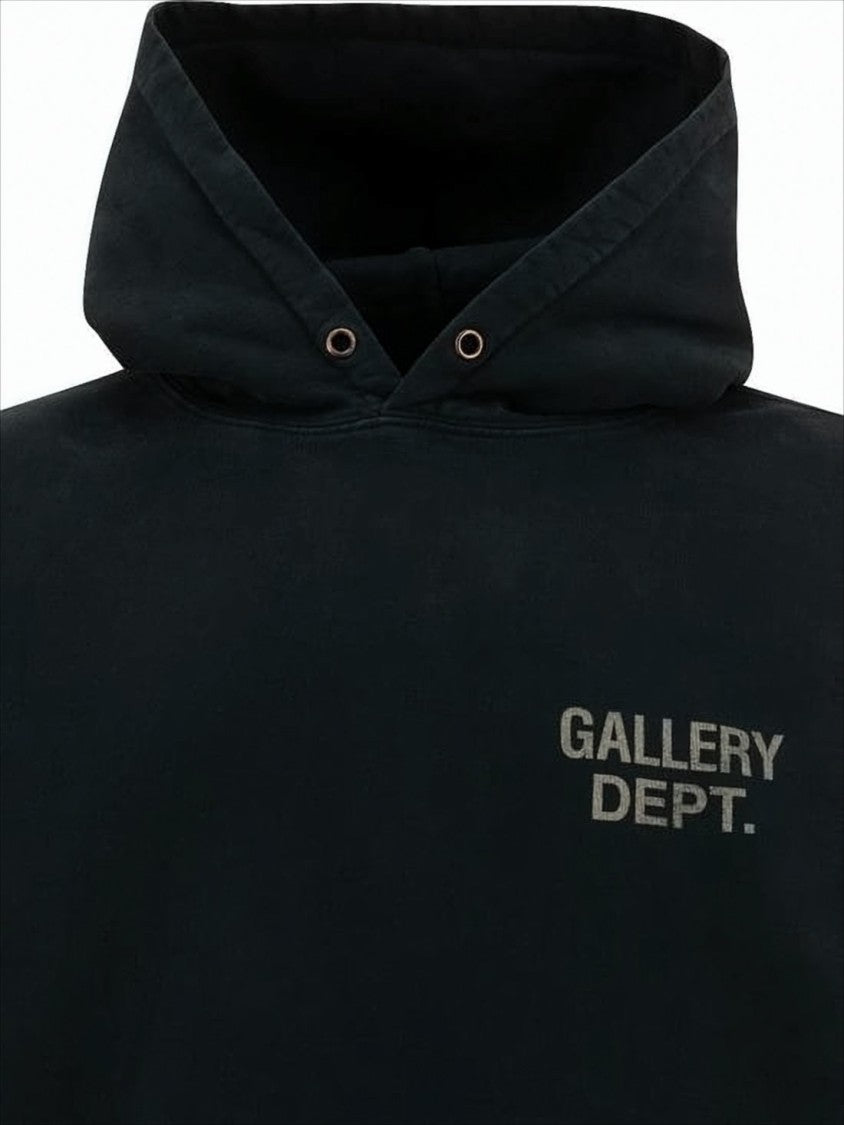Gallery Dept. Black Cotton Hoodie With Logo Prints