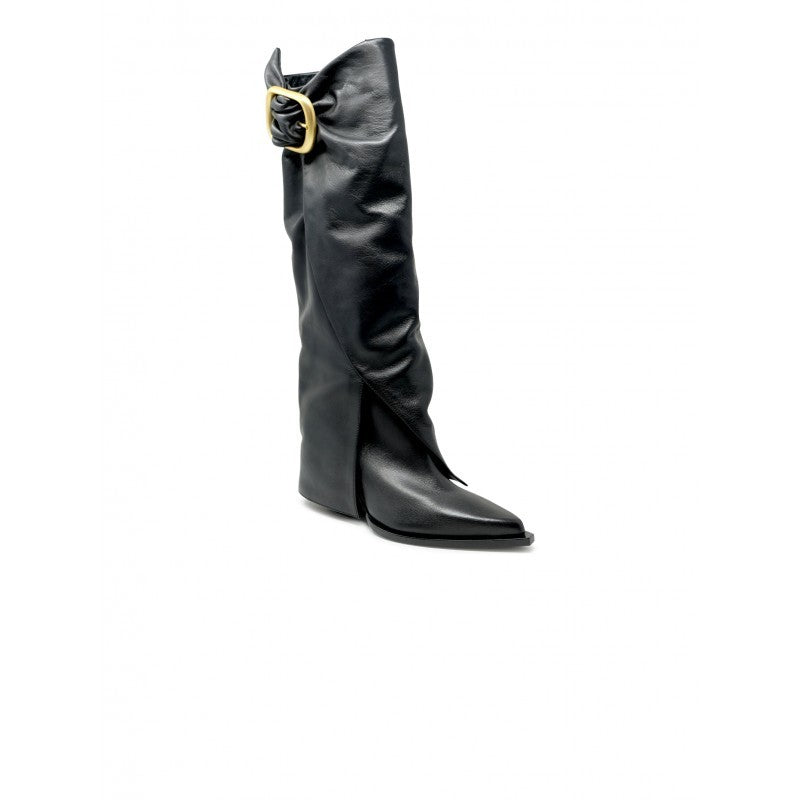 Elena Iachi E4485 Black Leather Boots