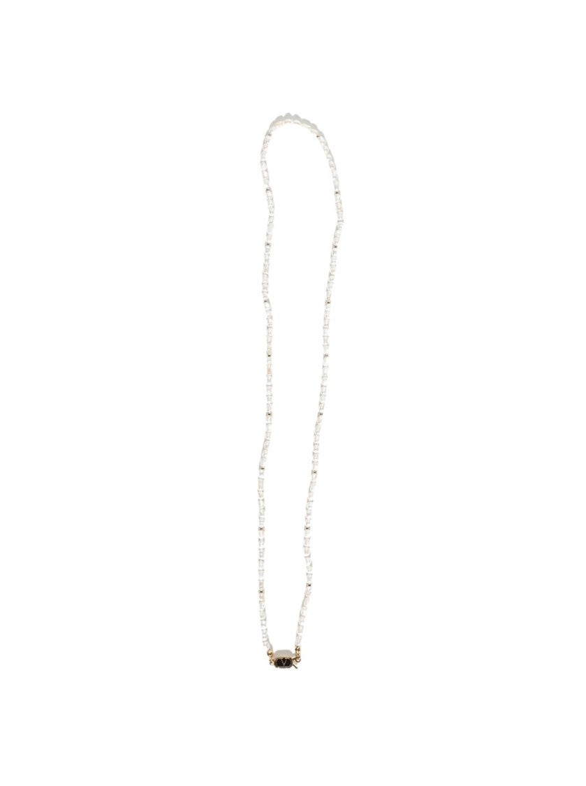 Valentino Oval Necklace Pearls And Enamel