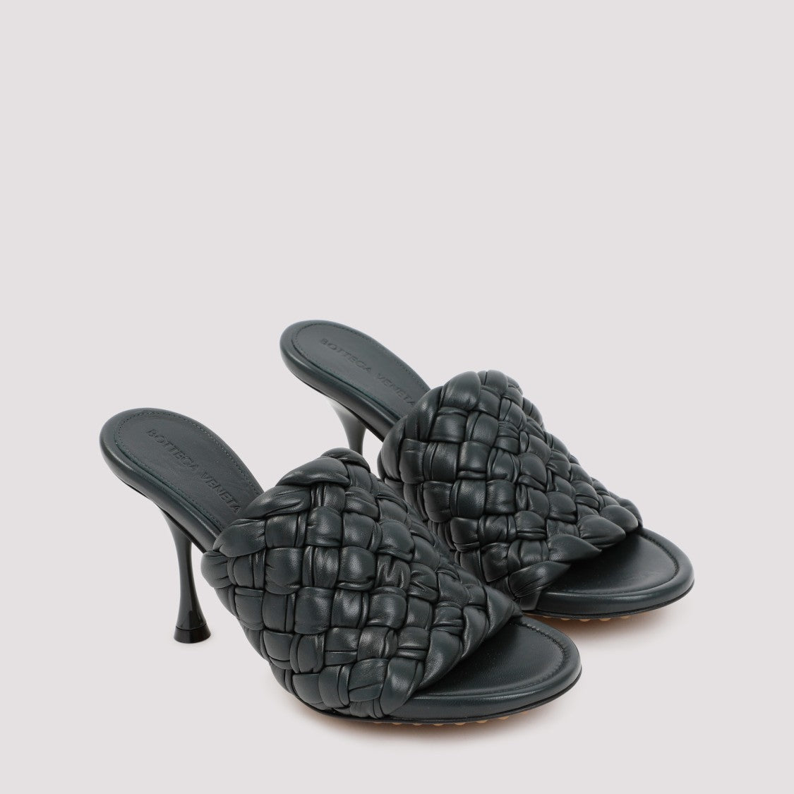 Bottega Veneta Green Leather Dot Sandals