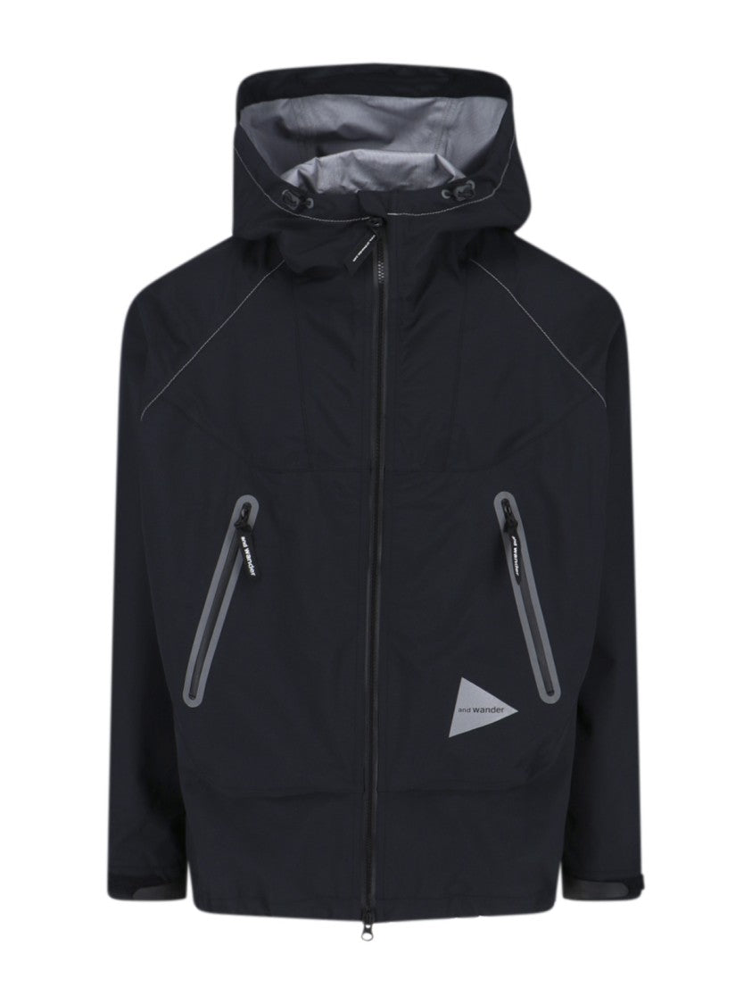 And Wander Zip Jacket, In Black Waterproof "Pertex Shield" Fabric