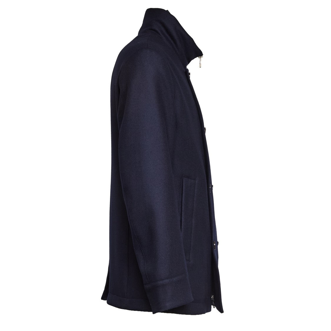 Montecore Double-Breasted Black Wool Peacoat With Down Insulation