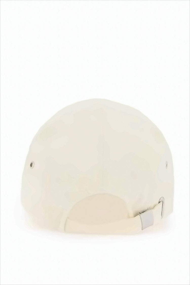 Isabel Marant Light Beige Cotton Cap With Abstract Embroidery Design