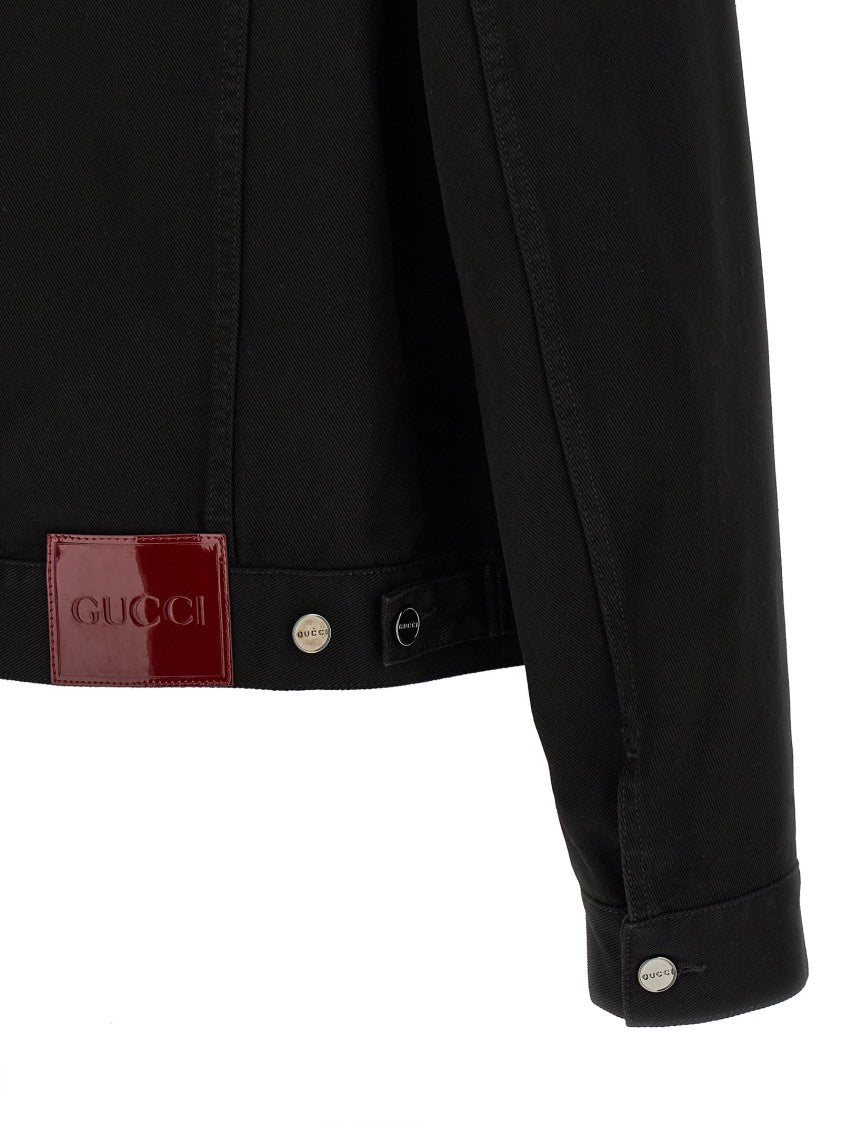 Gucci Washed Cotton Denim Jacket With Morsetto Details
