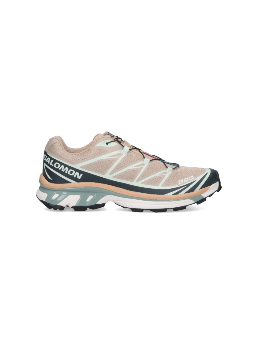 Salomon Beige Textile Sneakers With Adjustable Lace Closure