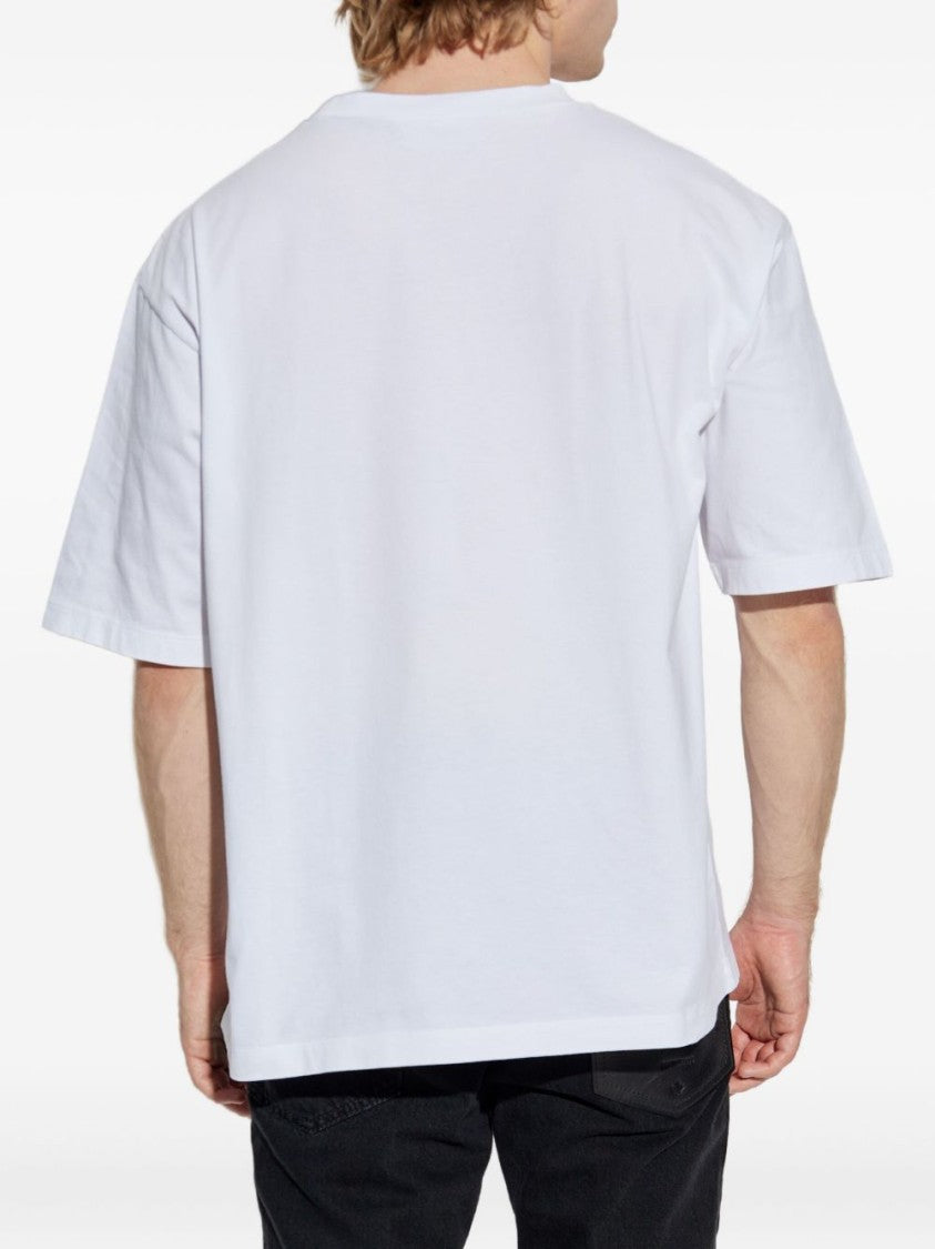 Dsquared2 White T-Shirt With Distressed Logo Print