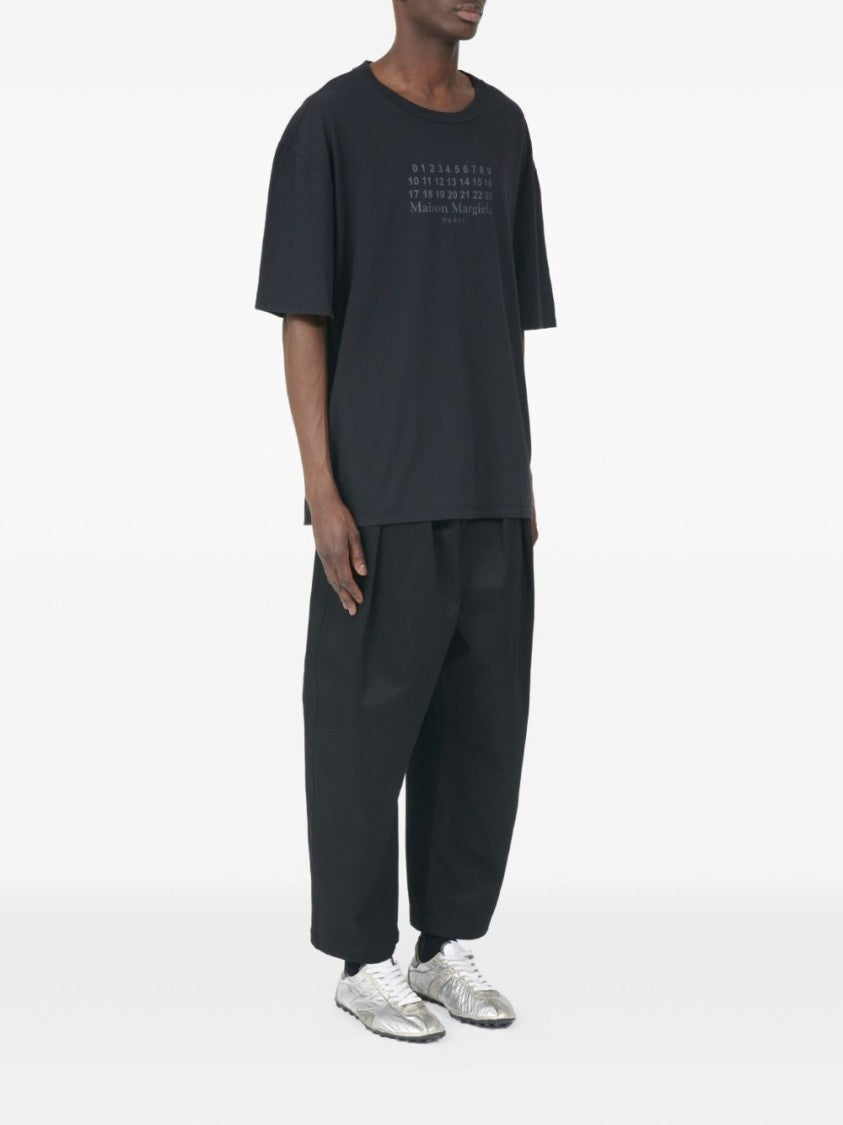 Maison Margiela Navy Cotton T-Shirt With Graphic Print