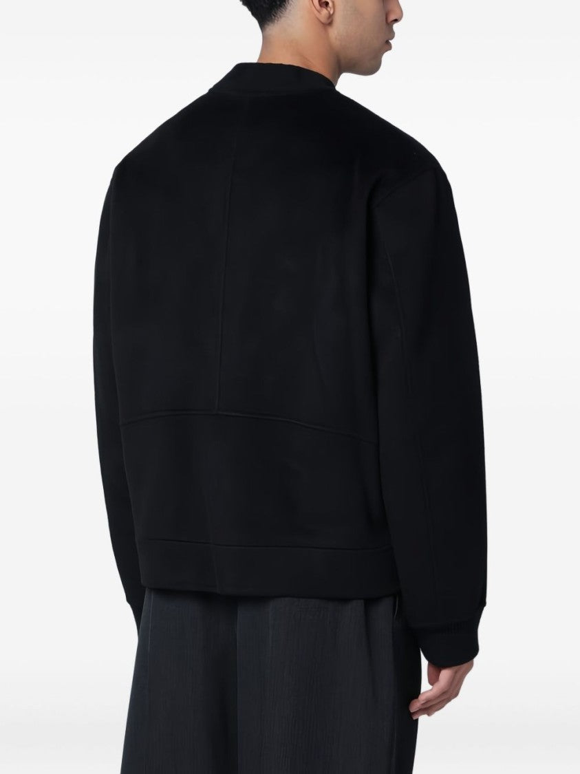 Soft Goat Zip-Up Bomber Jacket