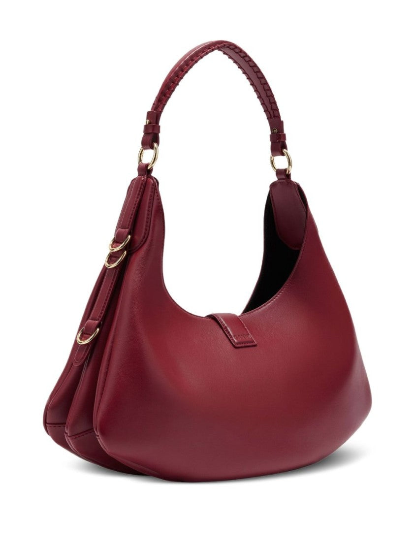 Ganni Crescent-Shaped Shoulder Bag With Braided Handle