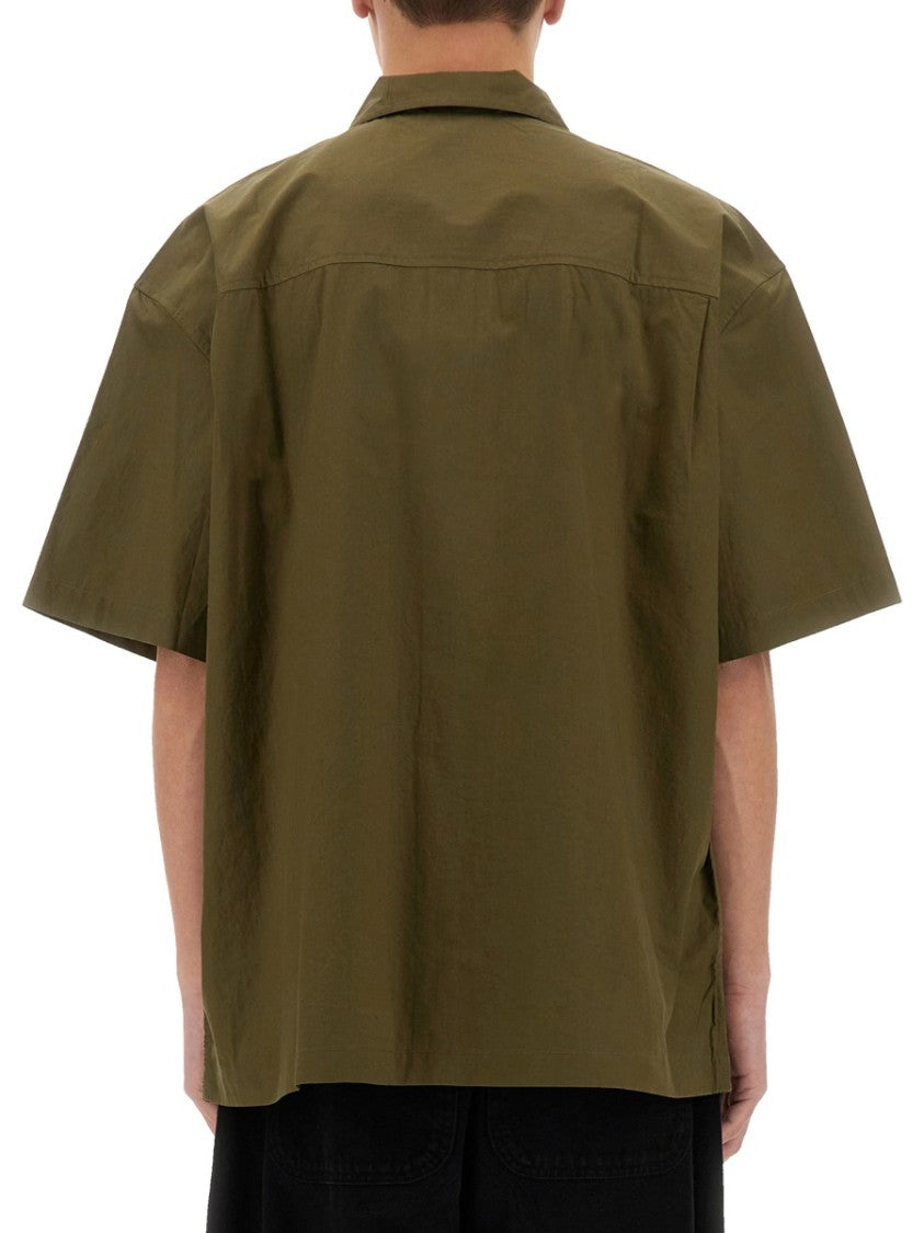 Ymc Green Textured Cotton "Ciders" Shirt