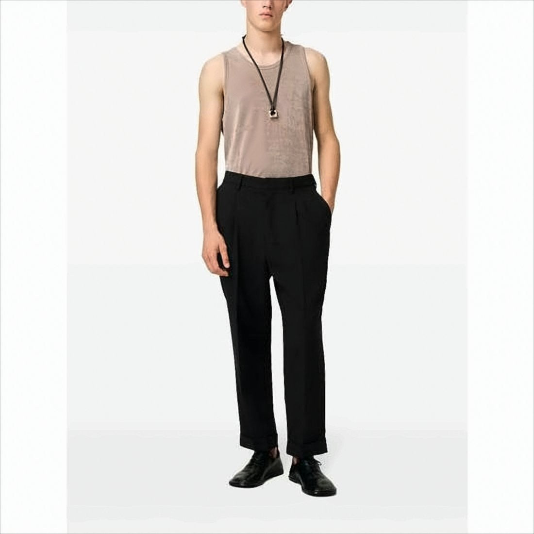 Ami Tailored Black Wool Pants With High Waist