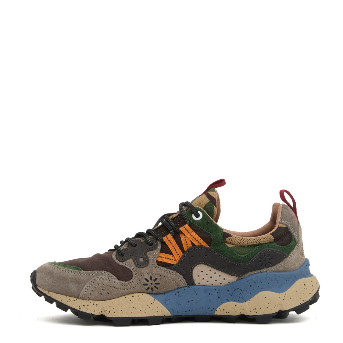 Flower Mountain Chunky Sneakers With Floral Perforations And Rubber Sole