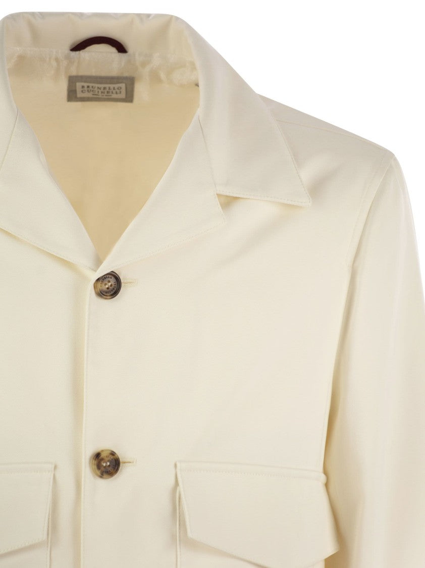Brunello Cucinelli Silk Outerwear With Patch Pockets
