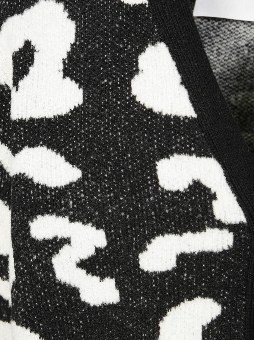 Amaranto Buttoned Cardigan With Letter Pattern Design