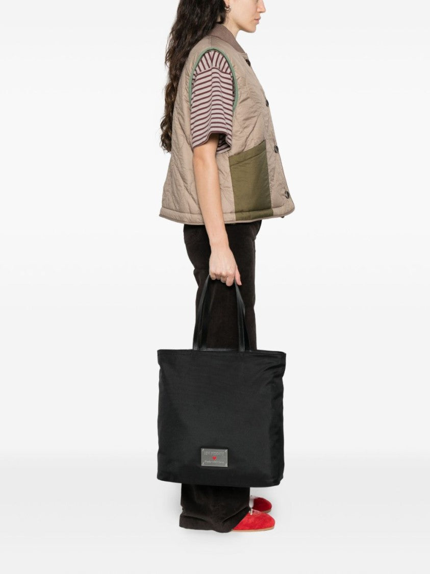 Love Moschino Rectangular Black Shopper Bag With Heart Detail