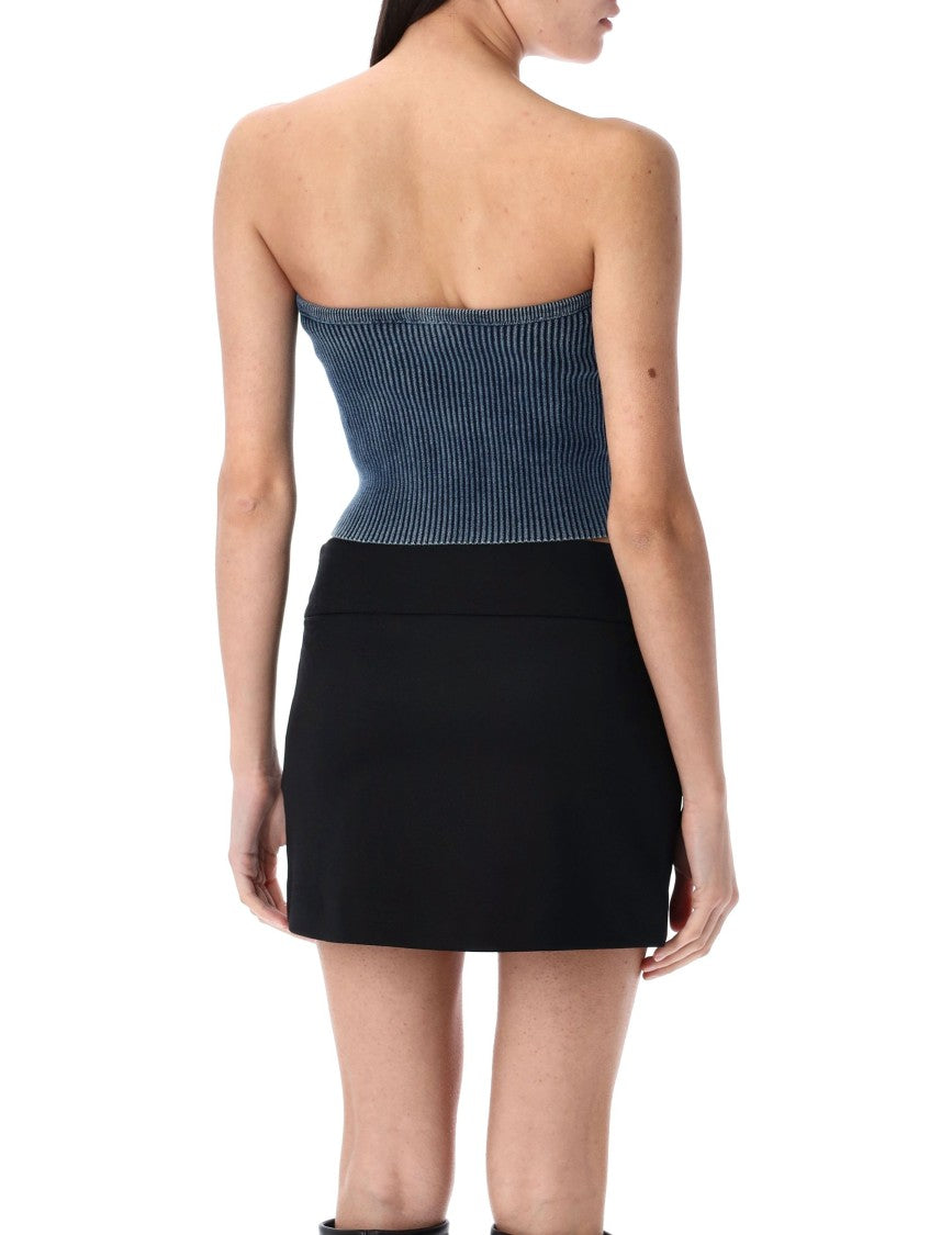 Diesel M-Clarksvillex-C Ribbed Strapless Crop Top
