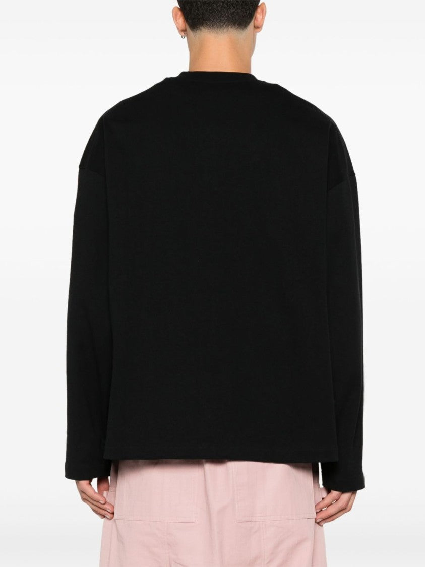 Jil Sander Black Cotton Long Sleeve T-Shirt