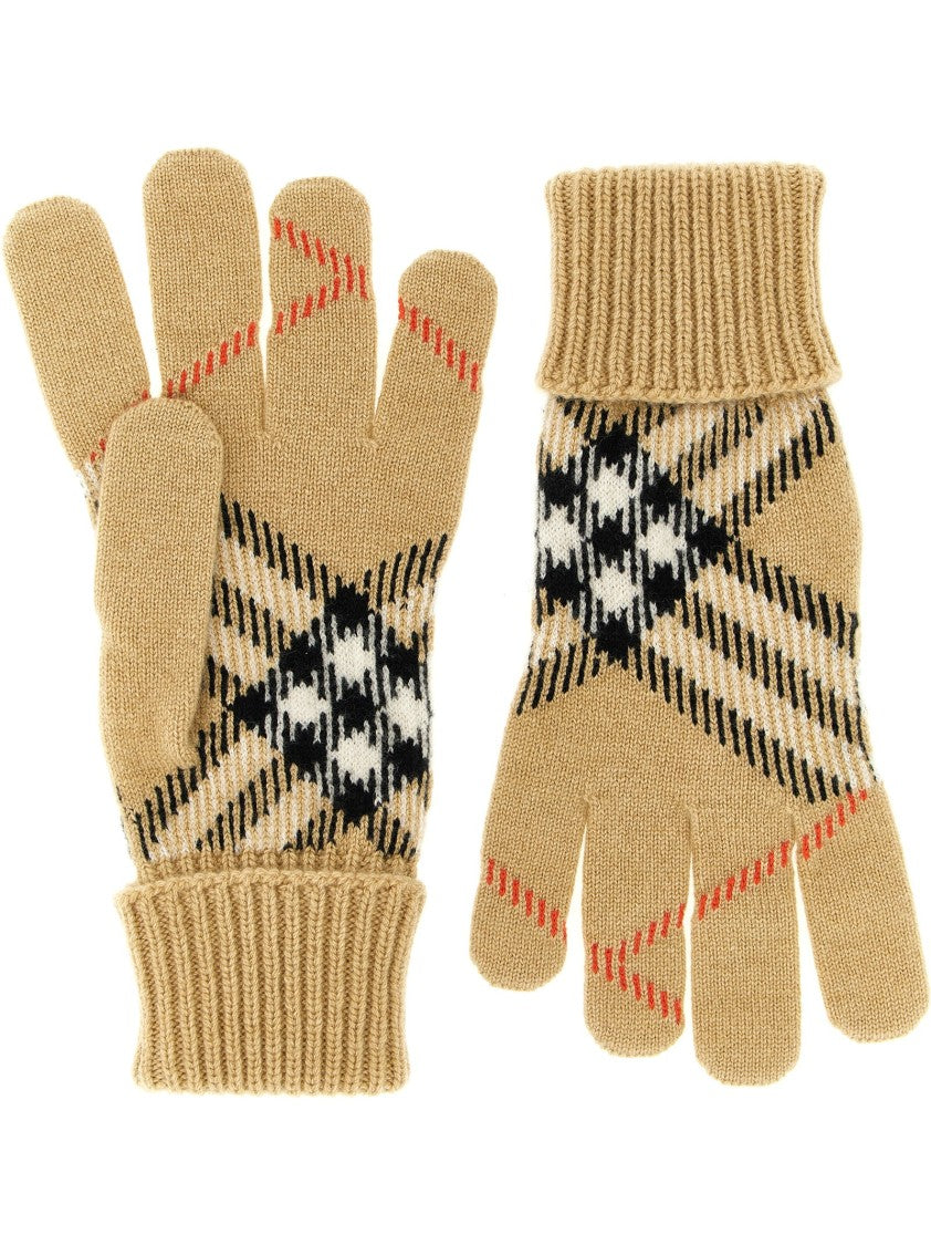 Burberry Check Cashmere Gloves