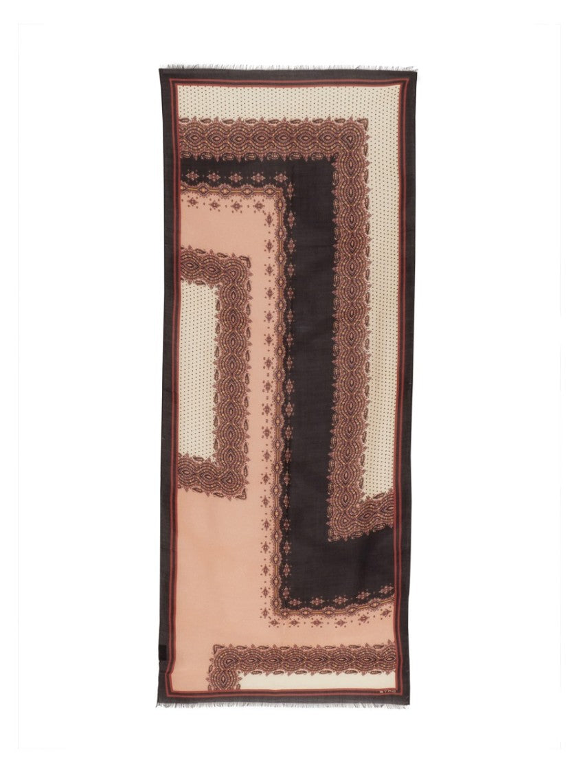 Etro Intricate Print Scarf In Wool-Cashmere-Silk Blend