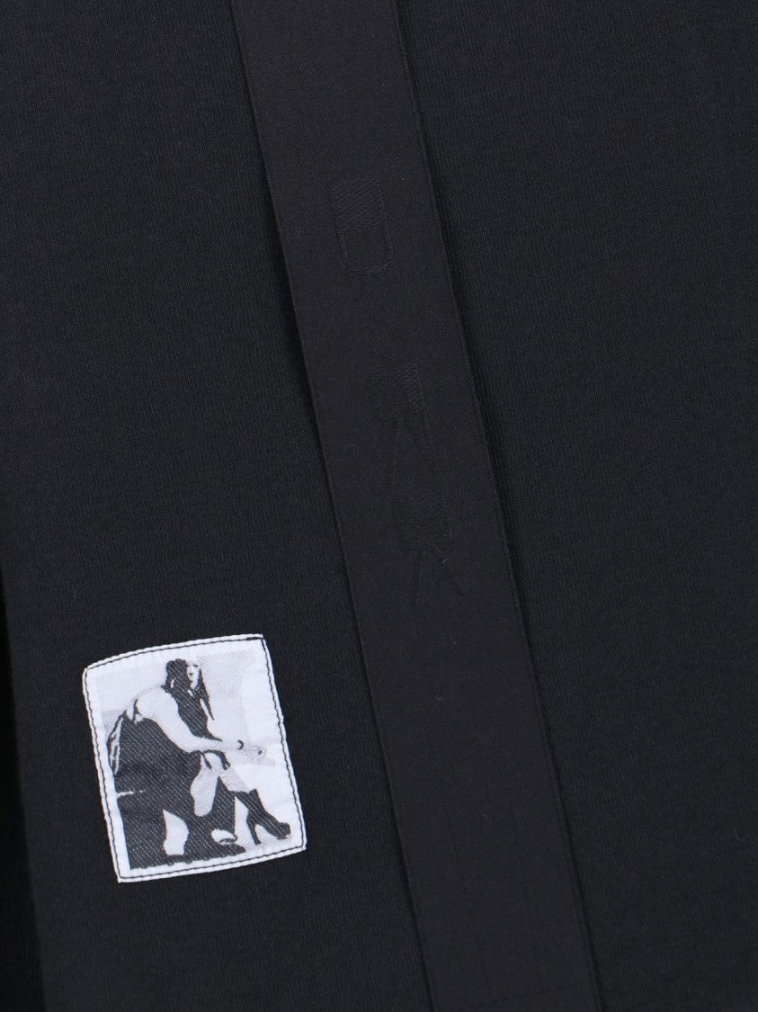 Drkshdw By Rick Owens Black Cotton "Rib" T-Shirt