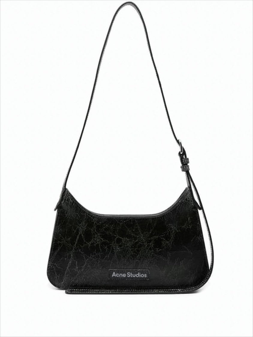 Acne Studios Textured Calf Leather Shoulder Bag With Adjustable Strap