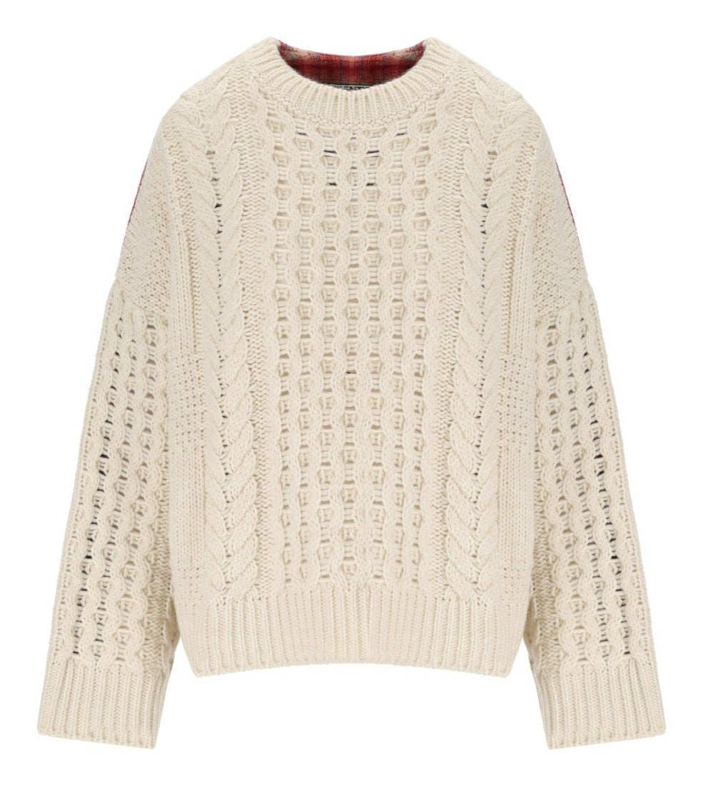 Essentiel Antwerp Iface White Crewneck Sweater