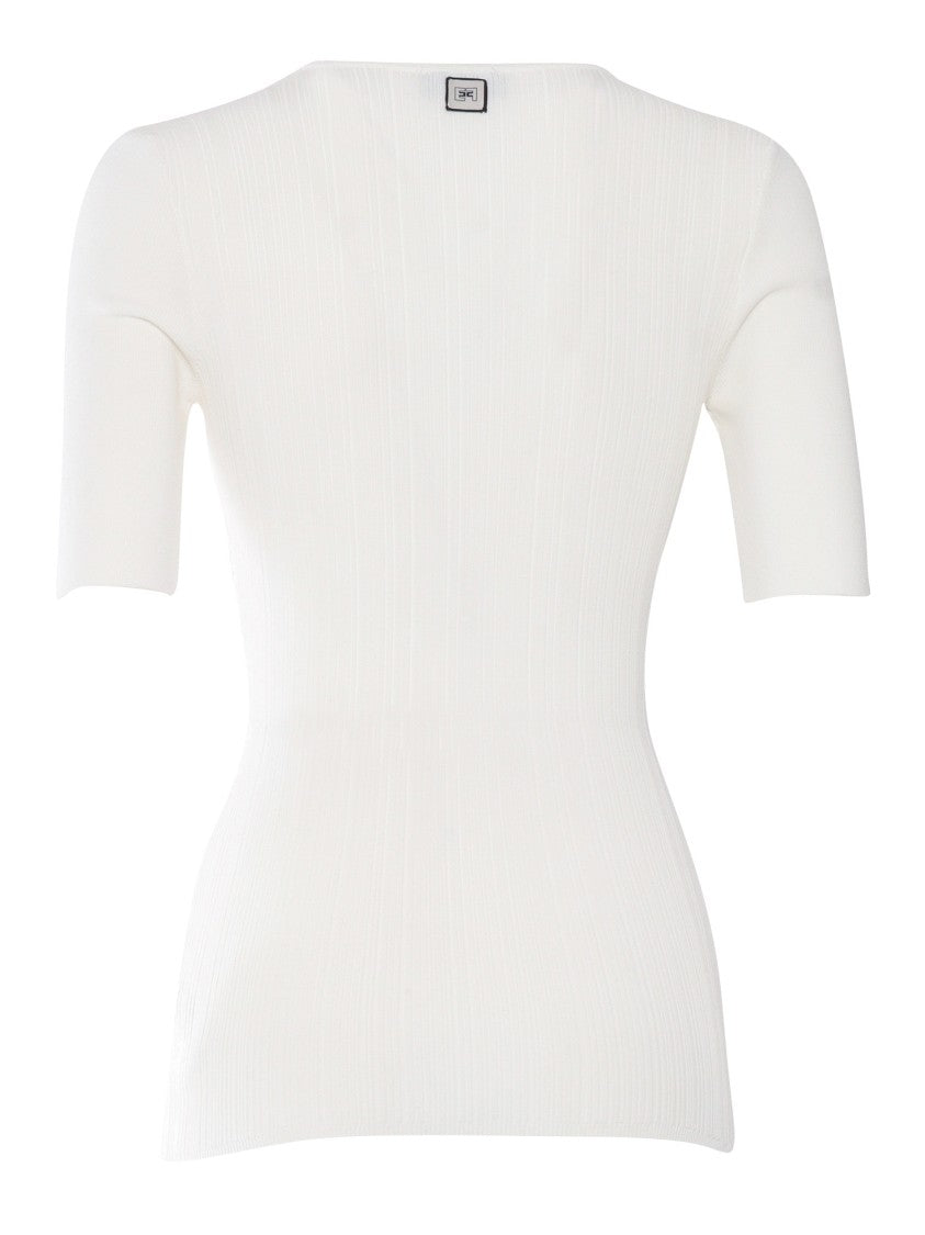 Elisabetta Franchi Fitted Top With Deep V-Neckline