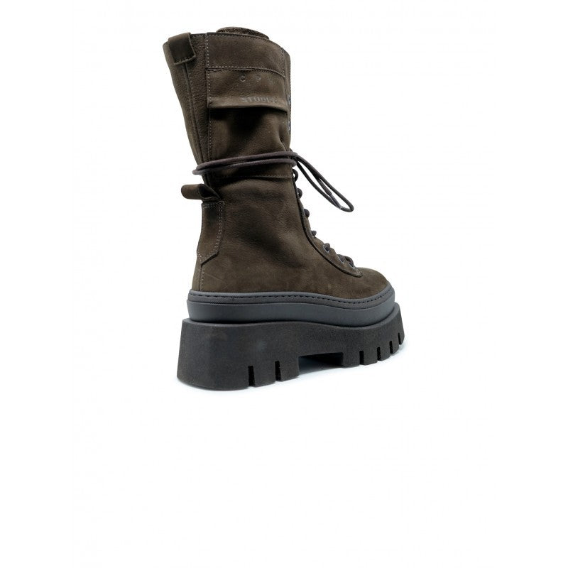 Copenhagen F5cph691 Nabuc Chocolate Lace Up Mid Boots