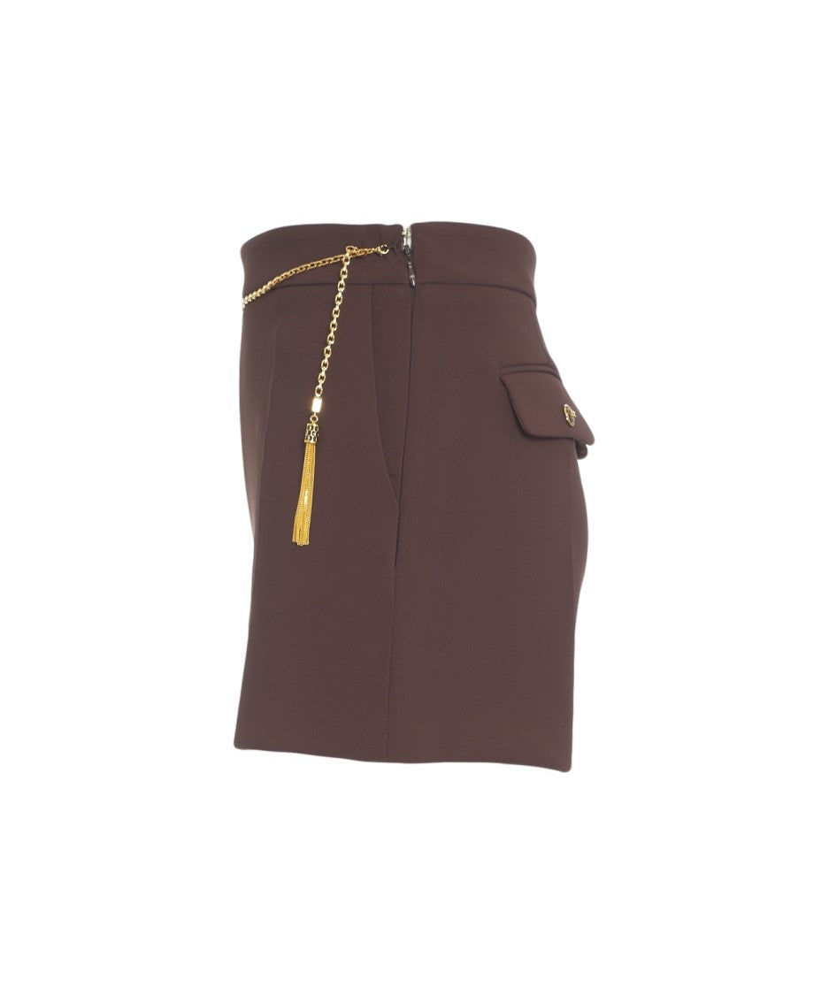 Elisabetta Franchi High-Waisted Shorts With Gold Chain Detail