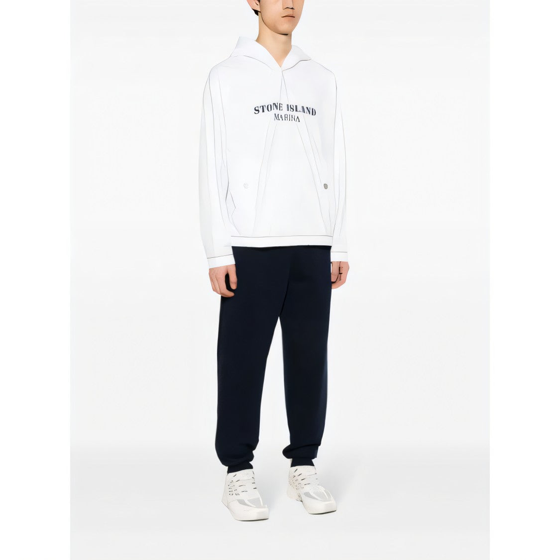 Stone Island White Hooded Sweatshirt