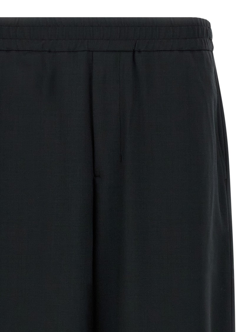 Ami Straight Wide-Leg Wool Trousers