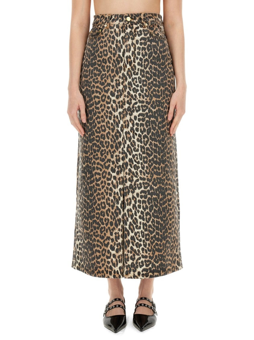 Ganni Skirt With Maxi Slit