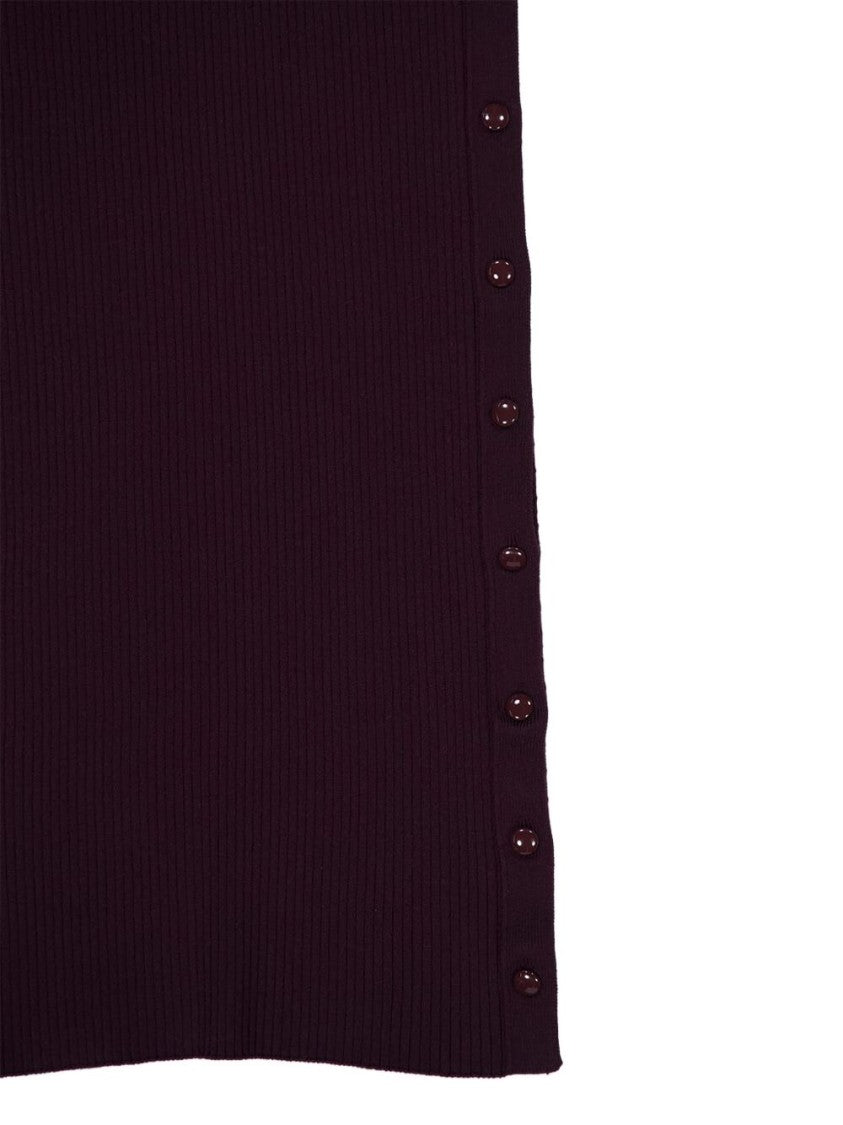 Courrèges Ribbed Midi Dress With Button Detail