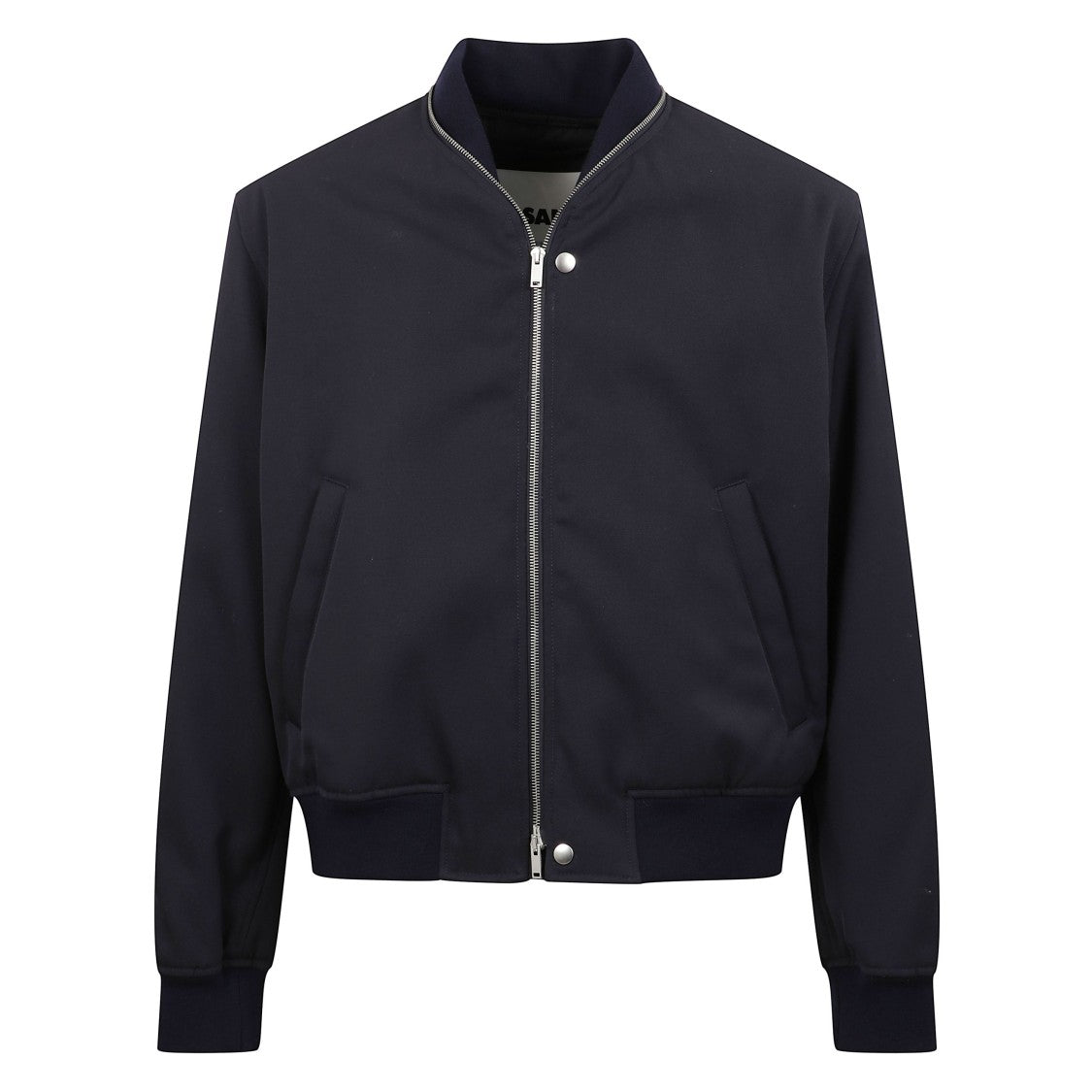 Jil Sander Cotton Bomber Jacket With Ribbed Trim