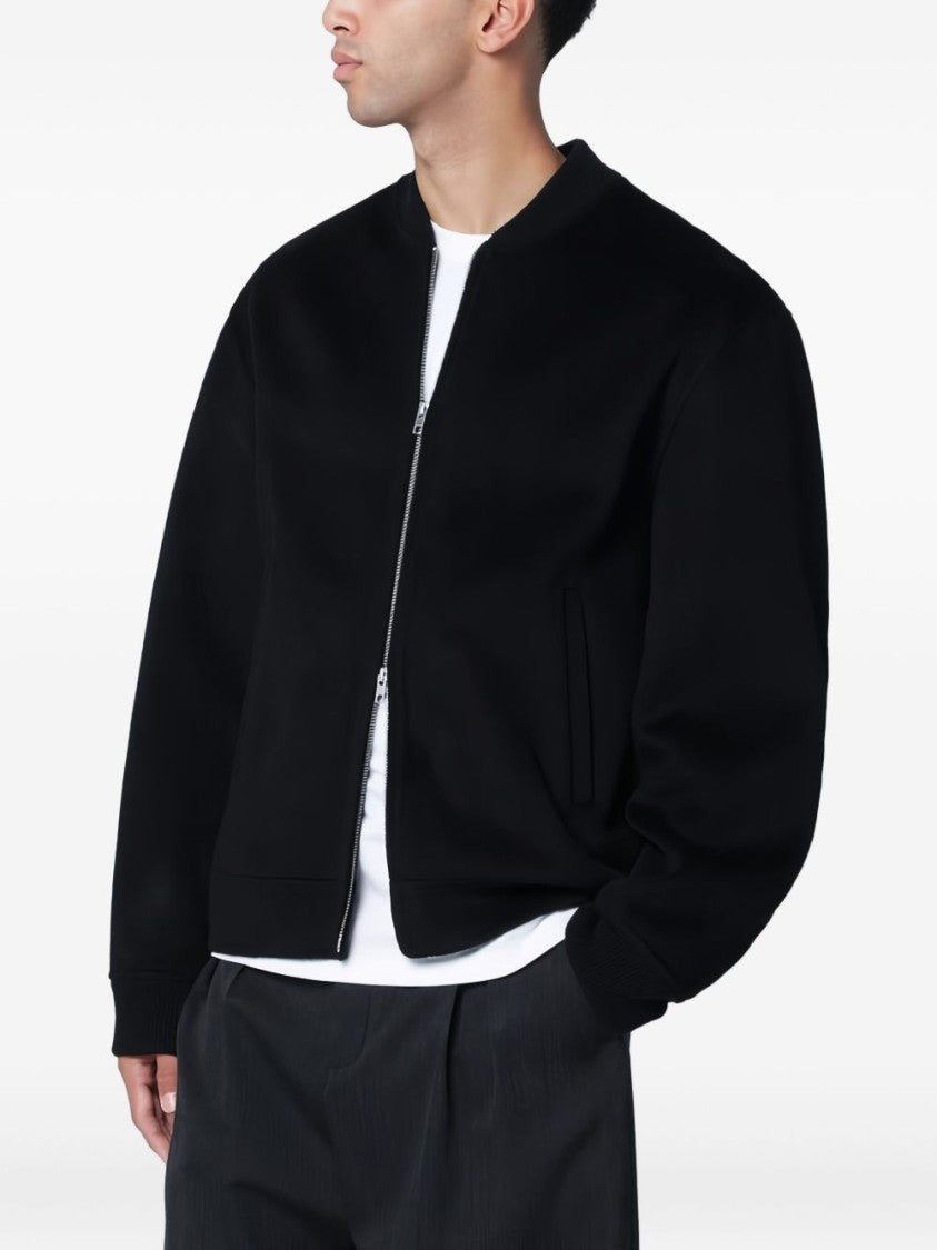 Soft Goat Zip-Up Bomber Jacket
